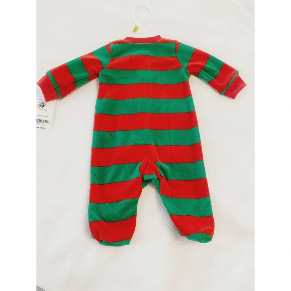 Carter’s reindeer striped bodysuit newborn